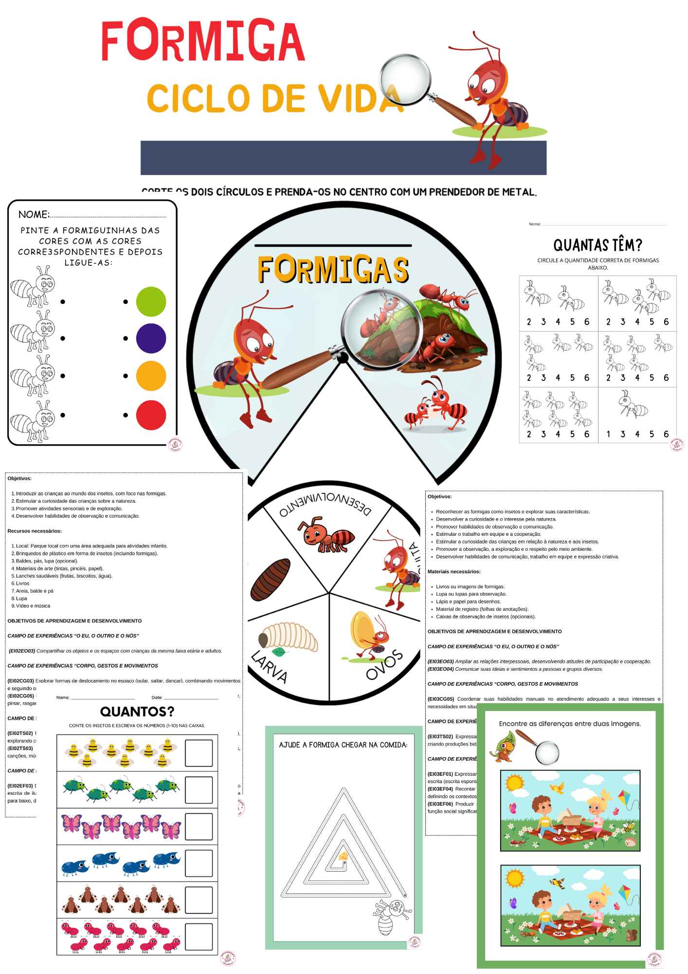 ATIVIDADES DO PLANO DE AULA QUE BICHO PRÉ 1 E 2 É ESSE DESCOBRINDO AS FORMIGAS