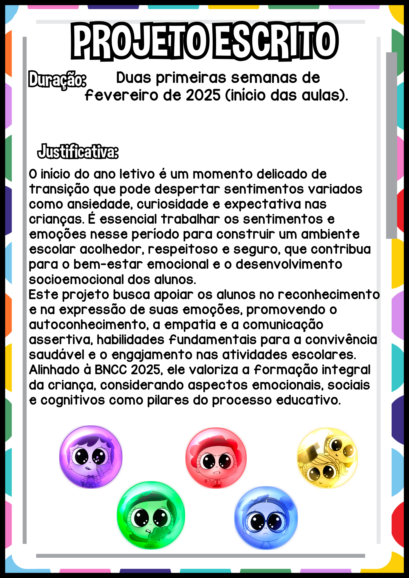 Cópia de PROJETO SENTIMENTOS E EMOÇÕES = ADAPTAÇÃO E ACOLHIMENTO ESCOLAR (1)